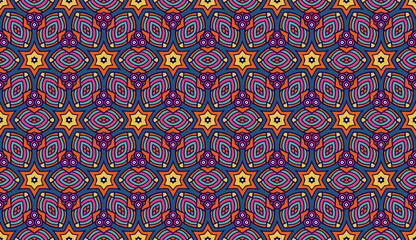 Seamless Colorful Abstract Floral Pattern Fabric Print