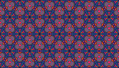 Seamless Colorful Abstract Floral Pattern Fabric Print