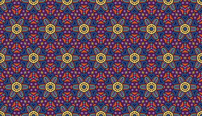 Seamless Colorful Abstract Floral Pattern Fabric Print