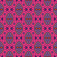 Seamless Colorful Abstract Floral Pattern Fabric Print