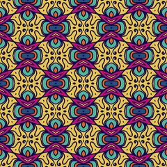 Seamless Colorful Abstract Floral Pattern Fabric Print