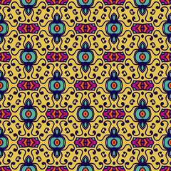 Seamless Colorful Abstract Floral Pattern Fabric Print