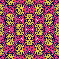 Seamless Colorful Abstract Floral Pattern Fabric Print