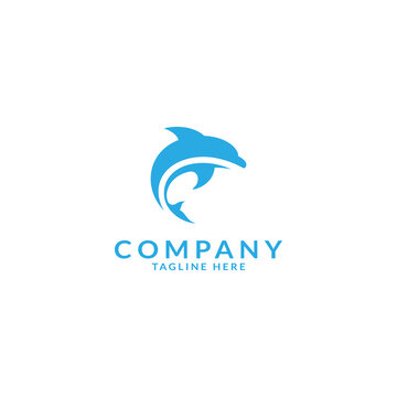 dolphin logo design. logo template