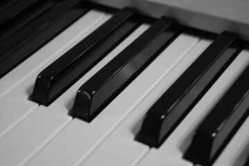 piano keys close up