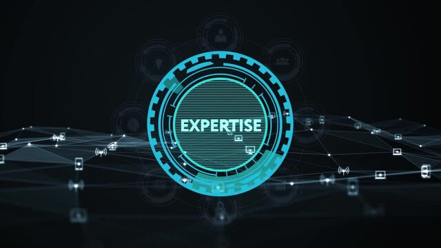 Technology, Internet and network concept. Businessman pressing virtual button. Expertise business consulting concept.