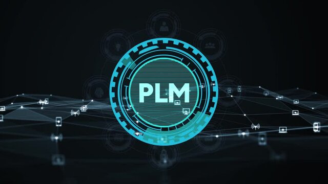 PLM Product lifecycle management system technology concept. Technology, Internet and network concept.