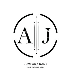 AJ Letter Logo  Monogram with Modern logo designs template. color on white background.