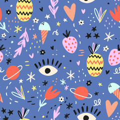Cute doodle pattern. Doodle background