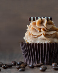 cupcake with coffee and chocolate frosting
