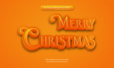 Merry Christmas 3d editable text effect vector design template. Easy to use Multi Purpose, Premium Quality Creative Merry Christmas 3d editable text effect.