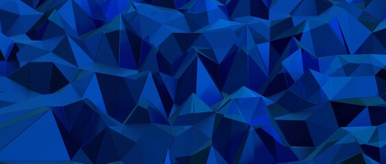 Fototapeta premium 3D Illustration Geometric, Polygon, Line,Triangle pattern shape with molecule structure. Polygonal with blue background