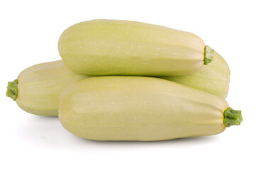 vegetable green zucchini isolated on white background close up