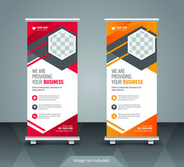 Creative business agency stands roll up banner design for your business. Roll-up template for exhibition, Corporate Business stand banner, editable roll up banner vector template