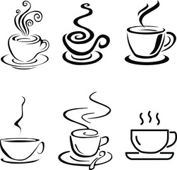 cup of coffee in line art style