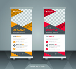 Corporate business roll up or stand banner template with abstract design