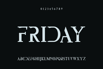 Obraz premium minimal font.Vector of colorful stylized font and alphabet, Vector of colorful stylized font and alphabet Typography urban style silver and golden fonts for technology, digital, vector illustration 