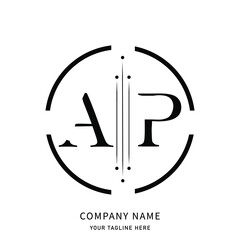 AP logo design vector icon. AP Logo. Letter Design Vector.