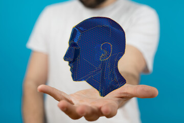 Human head and brain with Artificial intelligence concept