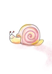  Handwritten illustration of relax snail