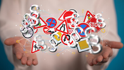 Car insurance concept with car in hands
