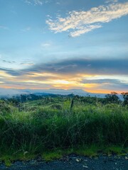 sunset over the river