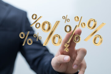 Blurred sale background percent 3d