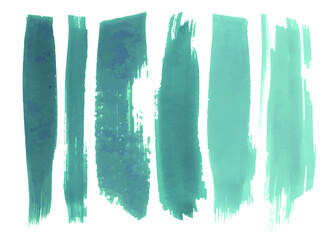 Water Paintbrush Banner. Smears Background. Grunge Graphic Border. Art Drawn Frames Design. Isolated Paintbrush