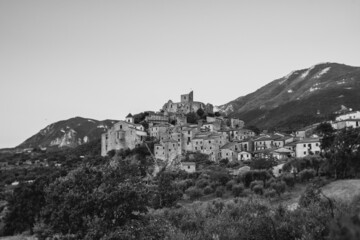 Fototapeta na wymiar Ancient village of quaglietta rebuilt after the 1980 earthquake, campania, avellino, irpinia, italy
