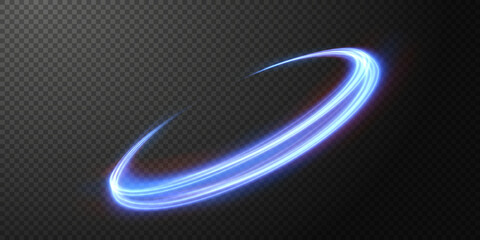 Luminous neon wavy line of light on a transparent background. neon light, electric light, light effect png. Curve neon line png for games, video, photo, callout, HUD. Isolated vector illustration.