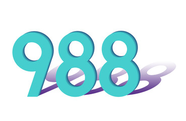 988 A graphic with a USA suicide prevention phone number as a motif.