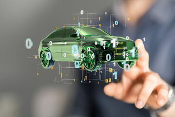 Energy car concept. Vehicle EV charge battery electric