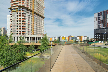 Obraz na płótnie Canvas Morning view of architecture park Tufeleva roscha, Moscow, Russia.