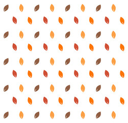 Autumn seamless pattern with colored leaves on white background, autumn card, design for decoration, wrapping paper, print, fabric or textile, modern design, autumn season banner, vector illustration