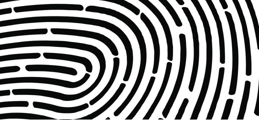 Fingerprint identification banner scan. Cartoon finger print pictogram. Digital biometric, security and identify by fingerprints concept. Personal touch id app symbol. Vector passwoord scanning sign. 