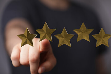 touching technology interface with ranking stars
