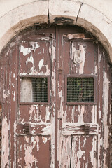 door of a house destroyed by the earthquake