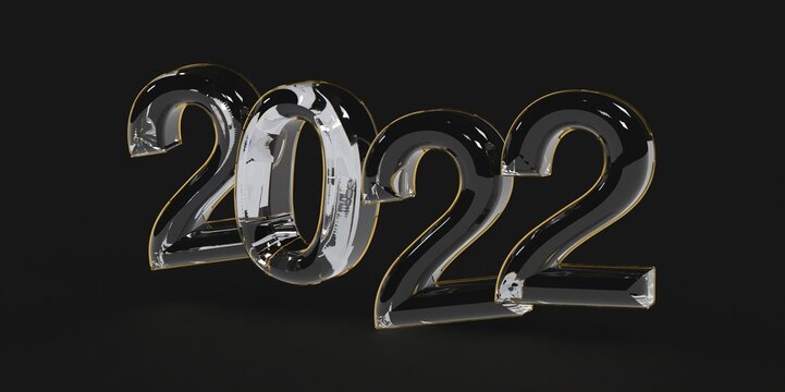 Happy New Year 2022 Text Typography Design Patter,