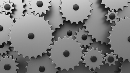 Complex gear mechanism close up