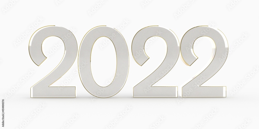 Poster new year 2022 creative design concept - 3d rendered image