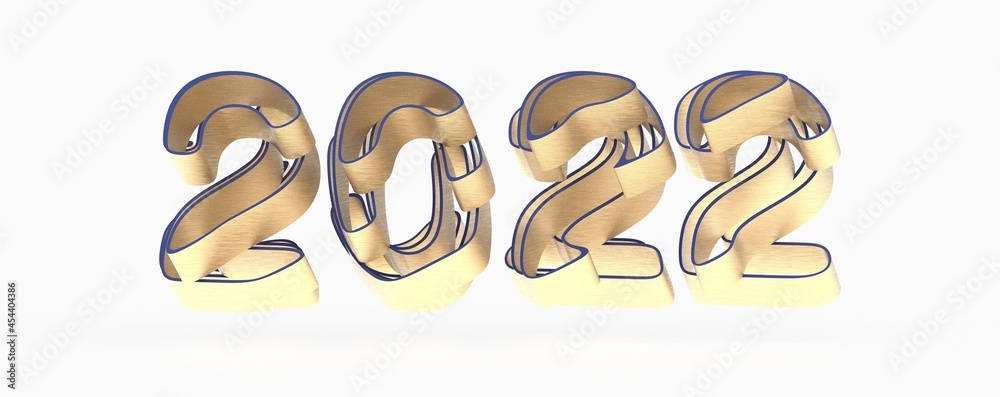 Poster new year 2022 creative design concept - 3d rendered image