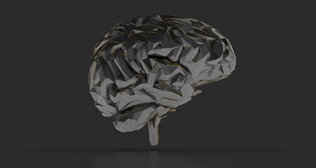 Artificial intelligence. Technology web background. Virtual concept brain 3d