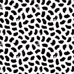 Doodle seamless pattern with black dots. Hand drawn vector simple graphic design. Rounded spots and splodges illustration. Polka dot pattern for digital paper, textile print, web design.