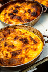Traditional Romanian baked house pie with cheese.