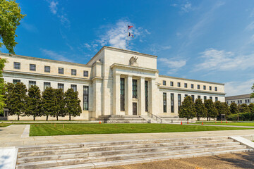 View of the headquarters of the Federal Reserve in Washington, D.C. - obrazy, fototapety, plakaty