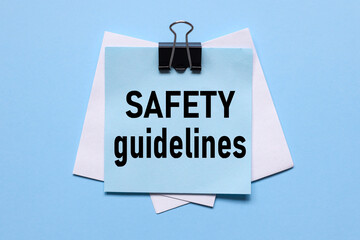 Safety Guidelines, The text on the sticker is light blue on a light blue background
