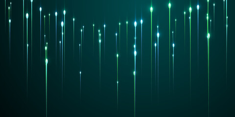 Abstract vertical line rays fiber optics concept.