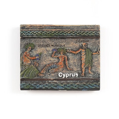 Souvenir from the island of Cyprus (Greece) with the image of the ancient mythological story. Design element with clipping path