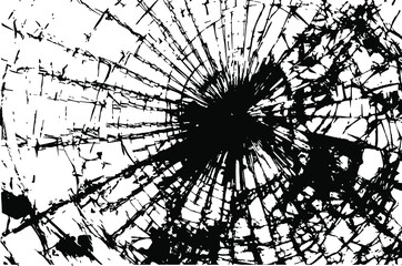 Fototapeta premium Grunge vector texture. Abstract cracked glass background. Aged and weathered broken surface. Dirty and damaged. Detailed rough backdrop. Vector graphic illustration.