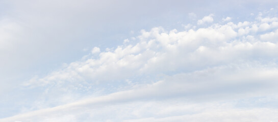 Blue majestic sky with big pretty clouds. Clouds like wave 